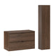 Ensemble meuble sous-vasque 80cm et colonne Elias Bois foncé