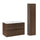 Ensemble meuble simple vasque encastrée 80cm et colonne Elias Bois foncé