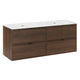 Meuble double vasque encastrée 120cm Elias Bois foncé