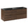 Meuble double vasque encastrée 120cm Elias Bois foncé - Vasque noire