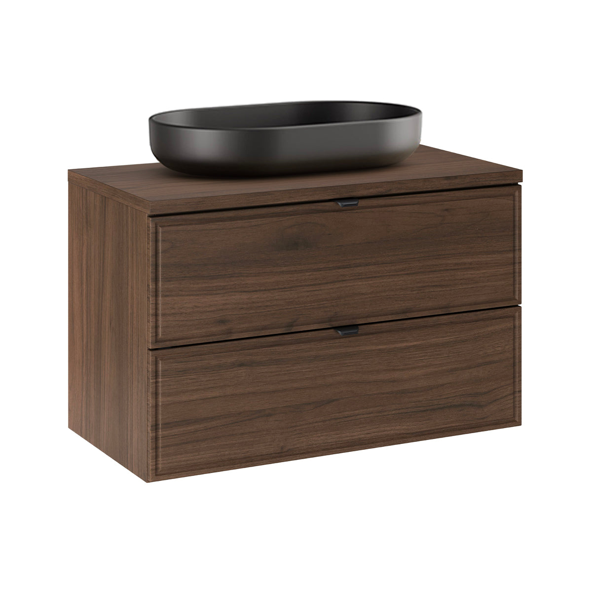 Meuble simple vasque 80cm Elias Bois foncé