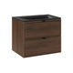 Meuble simple vasque encastrée 60cm Elias Bois foncé - Vasque noire