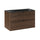 Meuble simple vasque encastrée 80cm Elias Bois foncé - Vasque noire