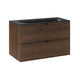 Meuble simple vasque encastrée 80cm Elias Bois foncé - Vasque noire
