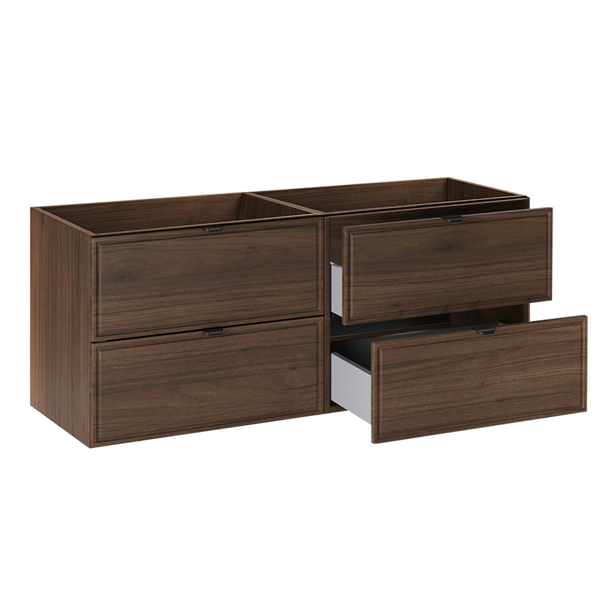 Meuble double vasque encastrée 120cm Elias Bois foncé - vue 2