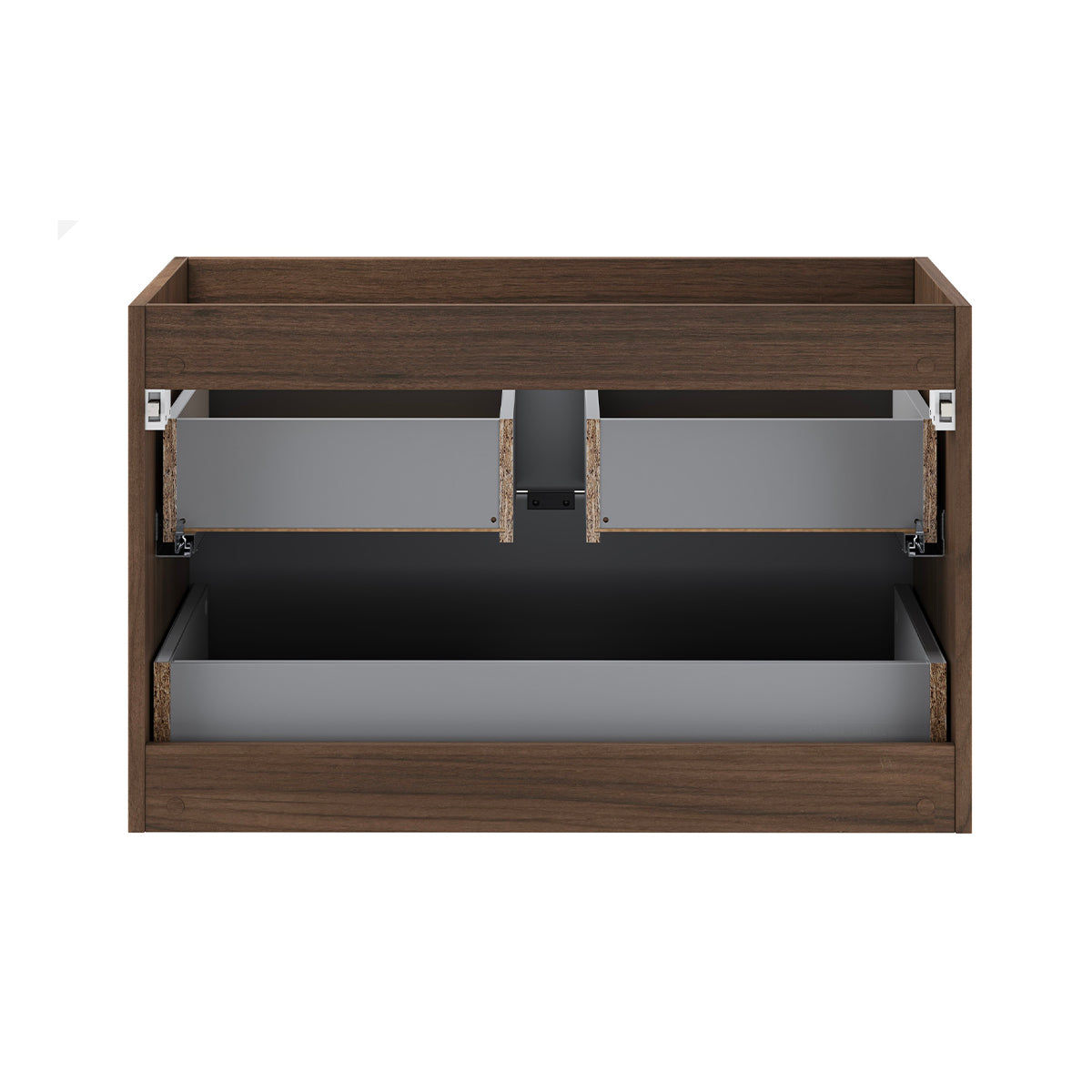 Meuble simple vasque encastrée 80cm Elias Bois foncé - vue 4