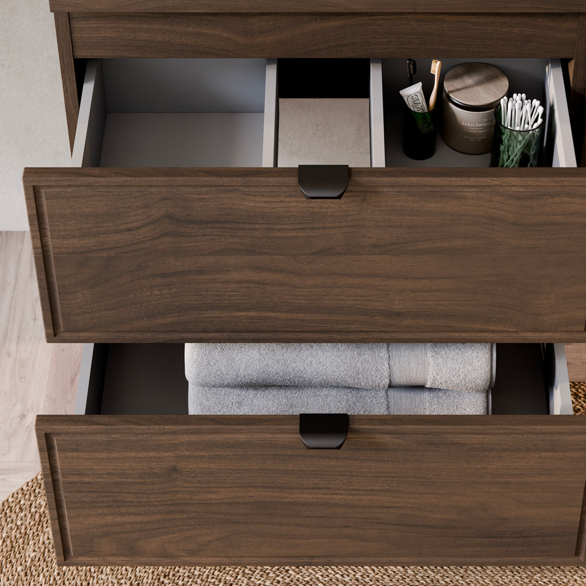 Meuble sous-vasque 80cm Elias Bois foncé - vue 6