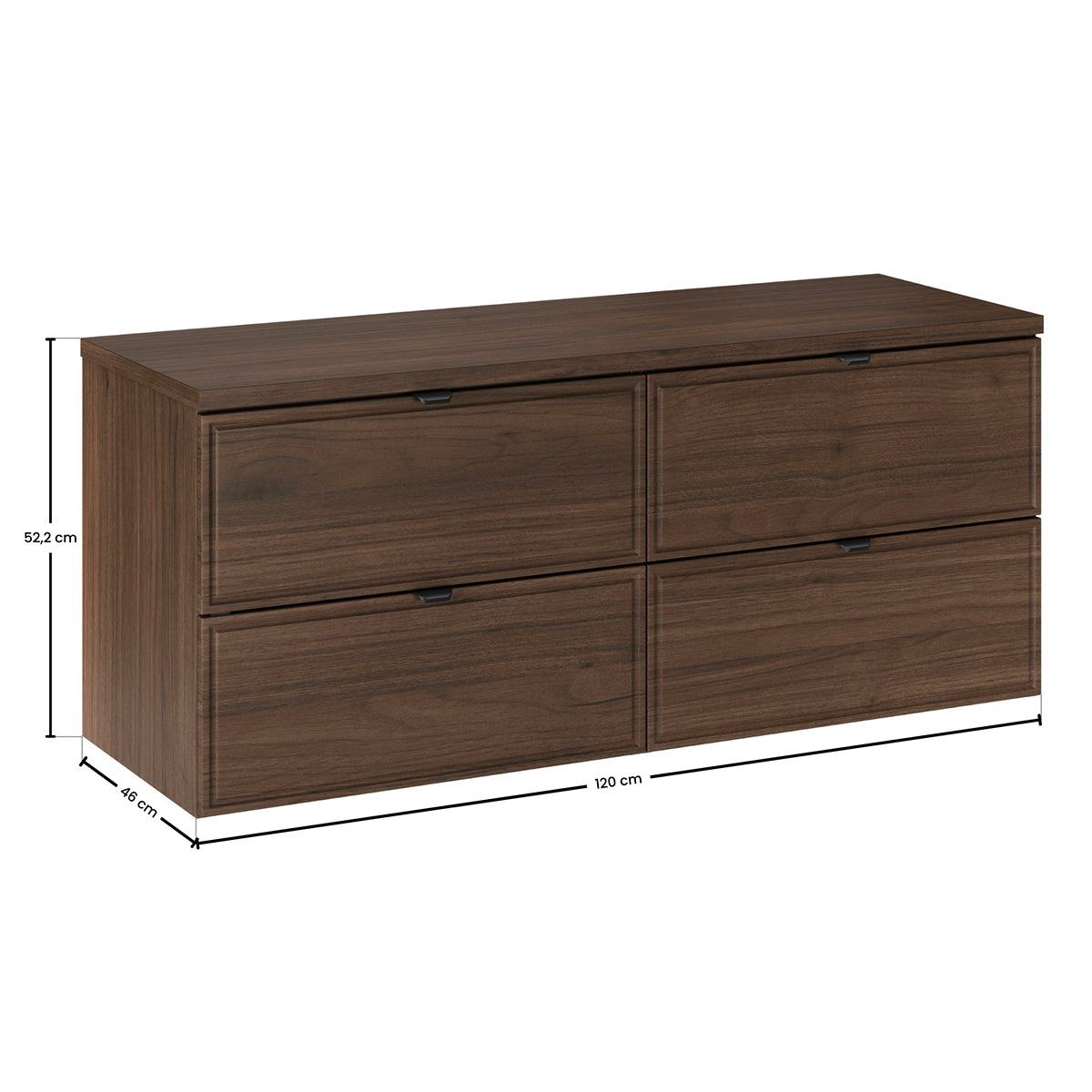 Meuble sous-vasque 120cm plan de toilette Elias Bois foncé - vue 5