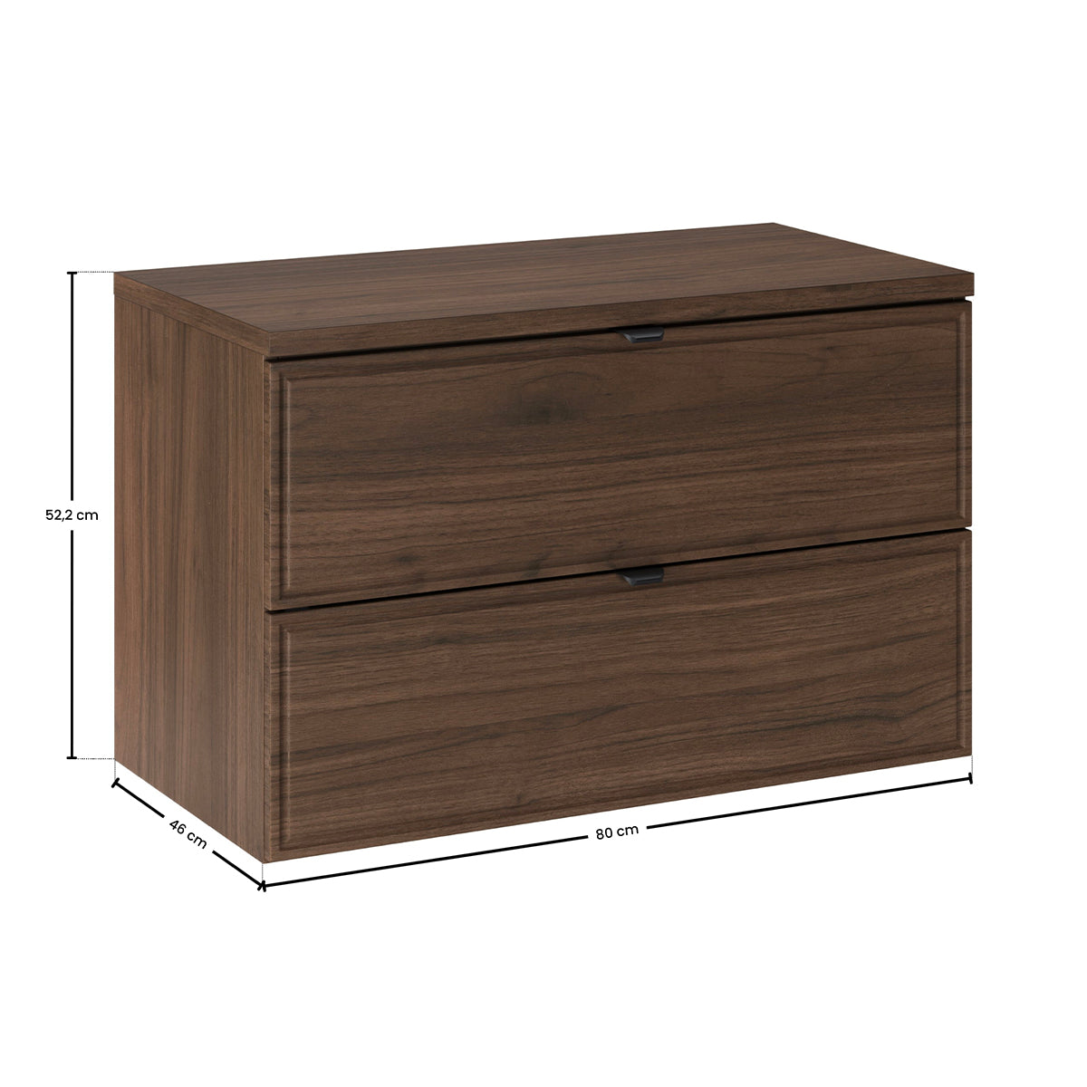 Meuble simple vasque 80cm Elias Bois foncé - vue 8