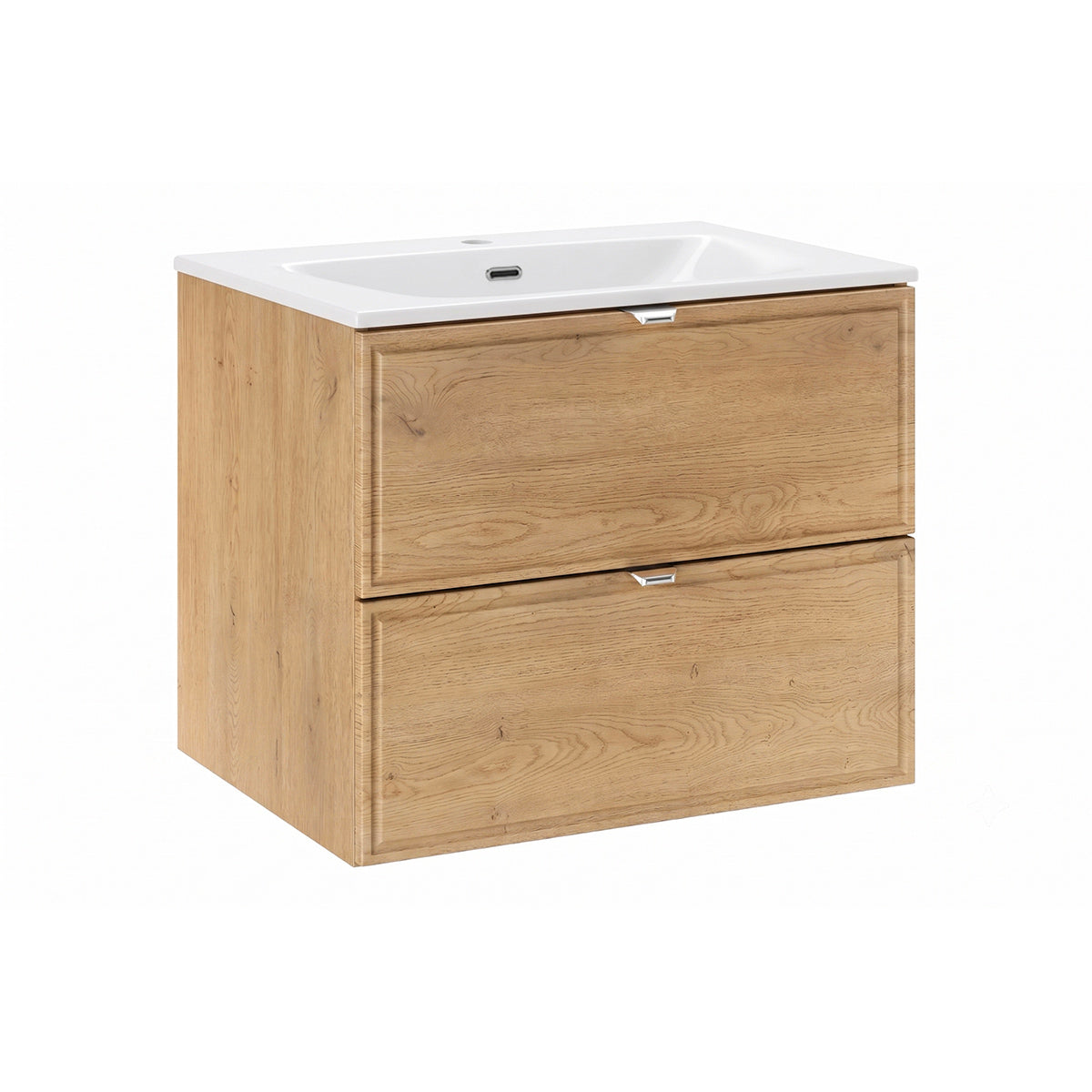 Ensemble meuble simple vasque encastrée 60cm et colonne Elias Bois - vue 3