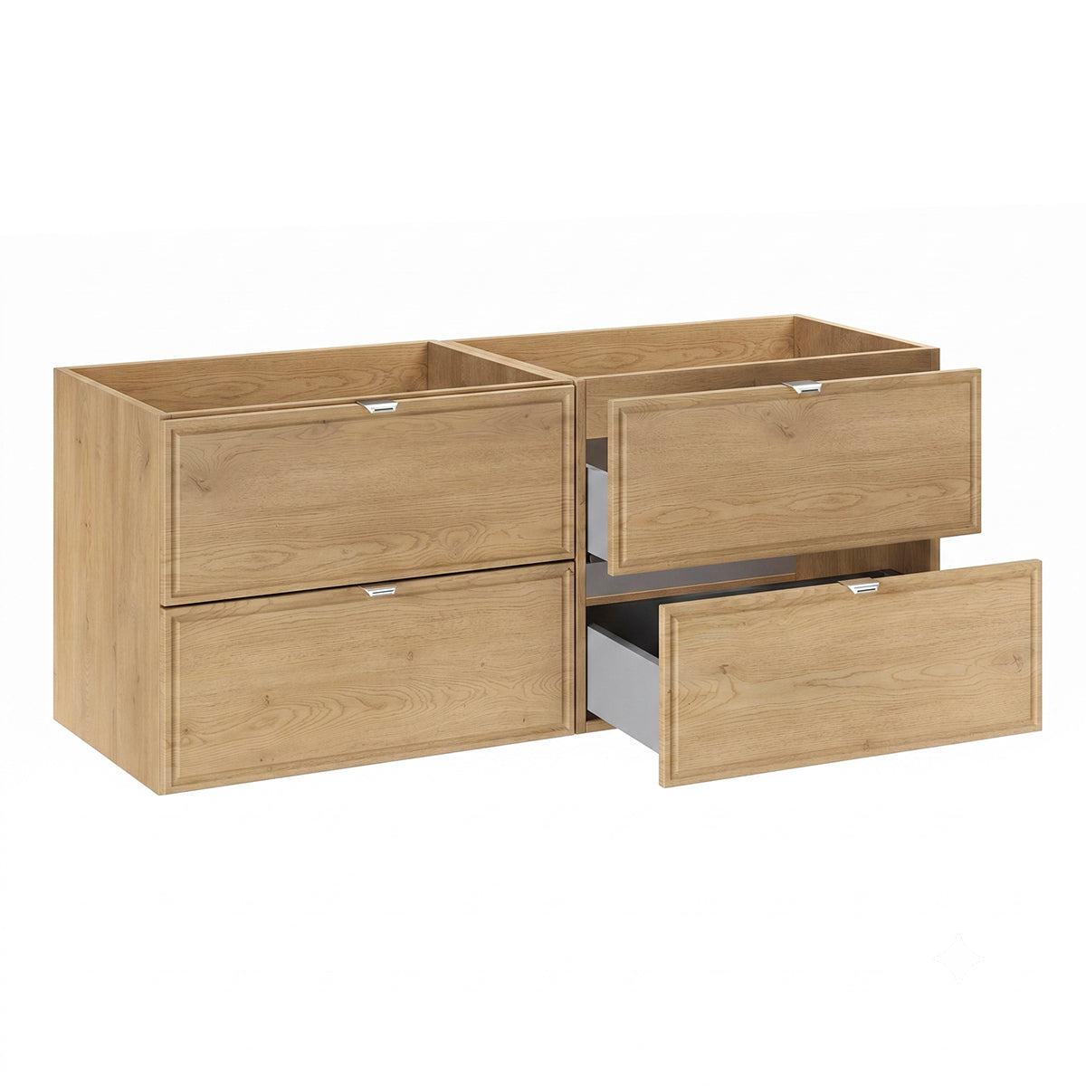 Ensemble meuble double vasque encastrée 120cm et colonne Elias Bois - vue 4