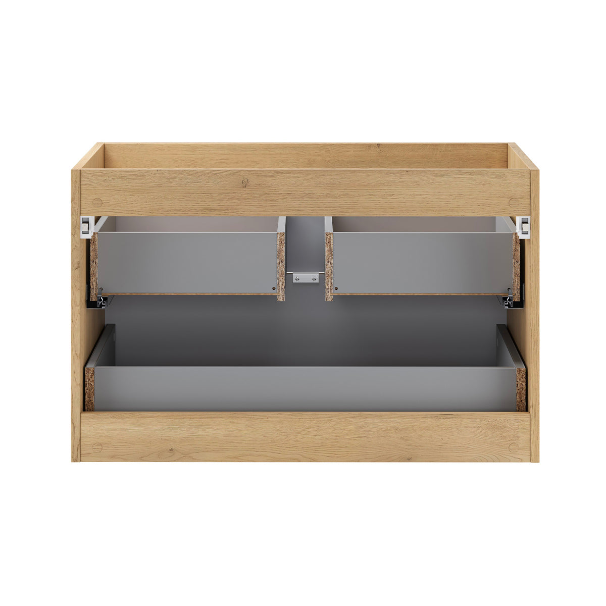 Ensemble meuble simple vasque encastrée 80cm et colonne Elias Bois - vue 5