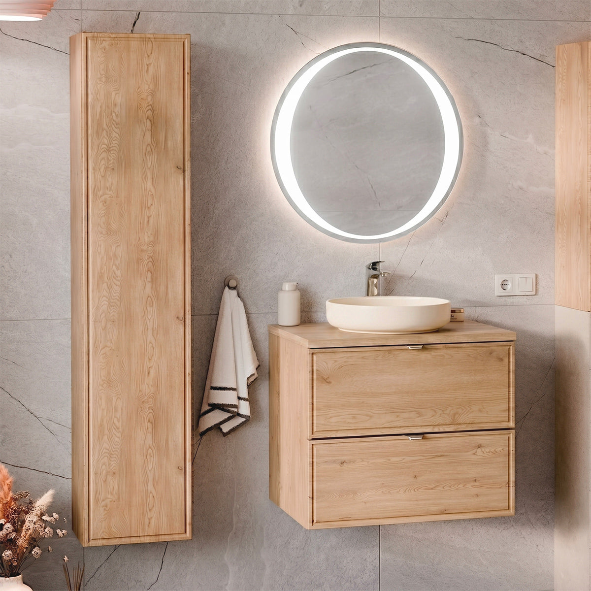 Meuble sous-vasque 60cm plan de toilette Elias Bois - vue 4
