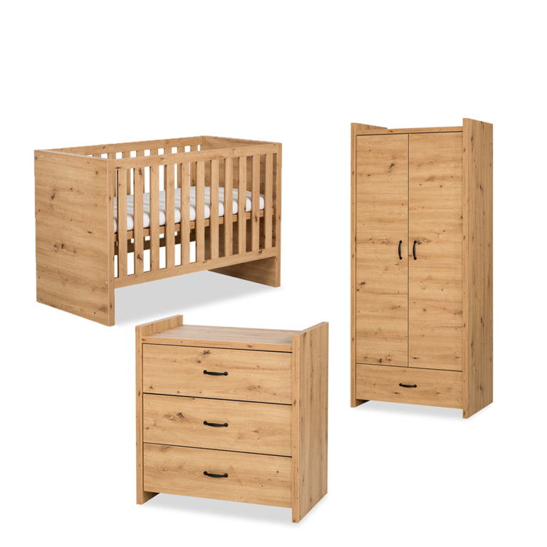 Chambre complète Lit bébé - commode - Armoire LittleSky by Klups Amelia Oak Chêne - vue 2