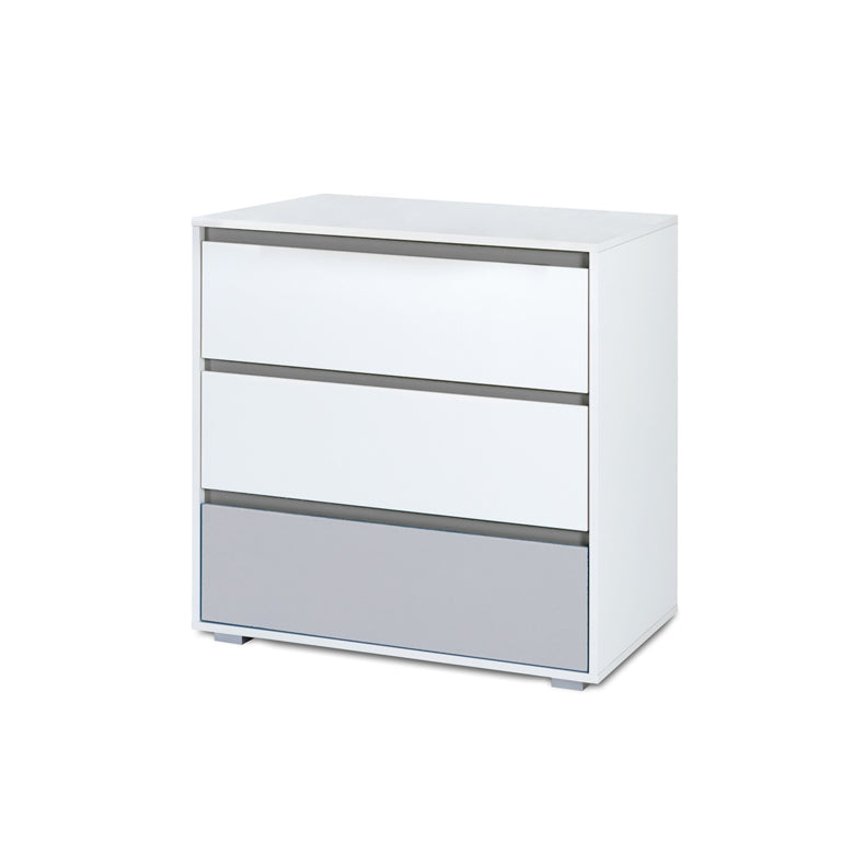Chambre complète lit bébé - commode à langer - armoire 3 portes LittleSky by Klups Dalia - Blanc - vue 4