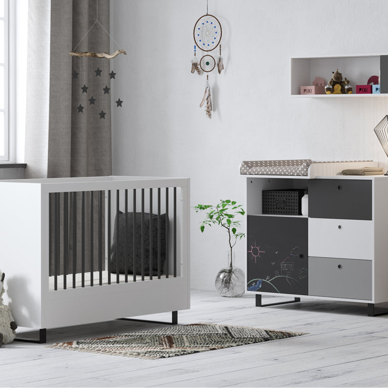 Commode 3 tiroirs Vox Concept Noir - vue 2