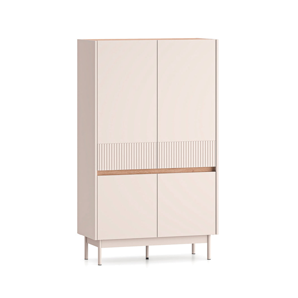Buffet haut 4 portes Connie Cachemire et Bois
