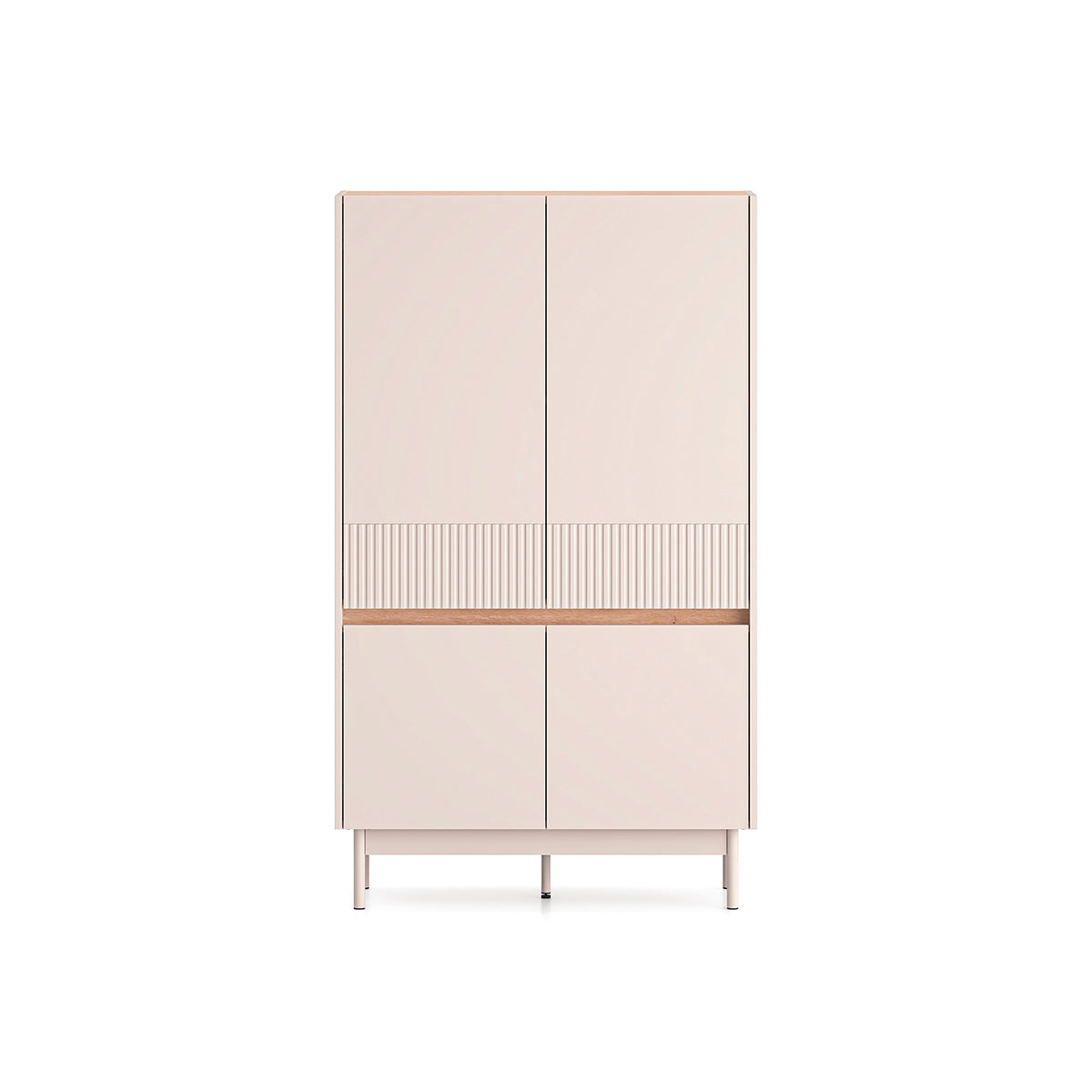 Buffet haut 4 portes Connie Cachemire et Bois - vue 2