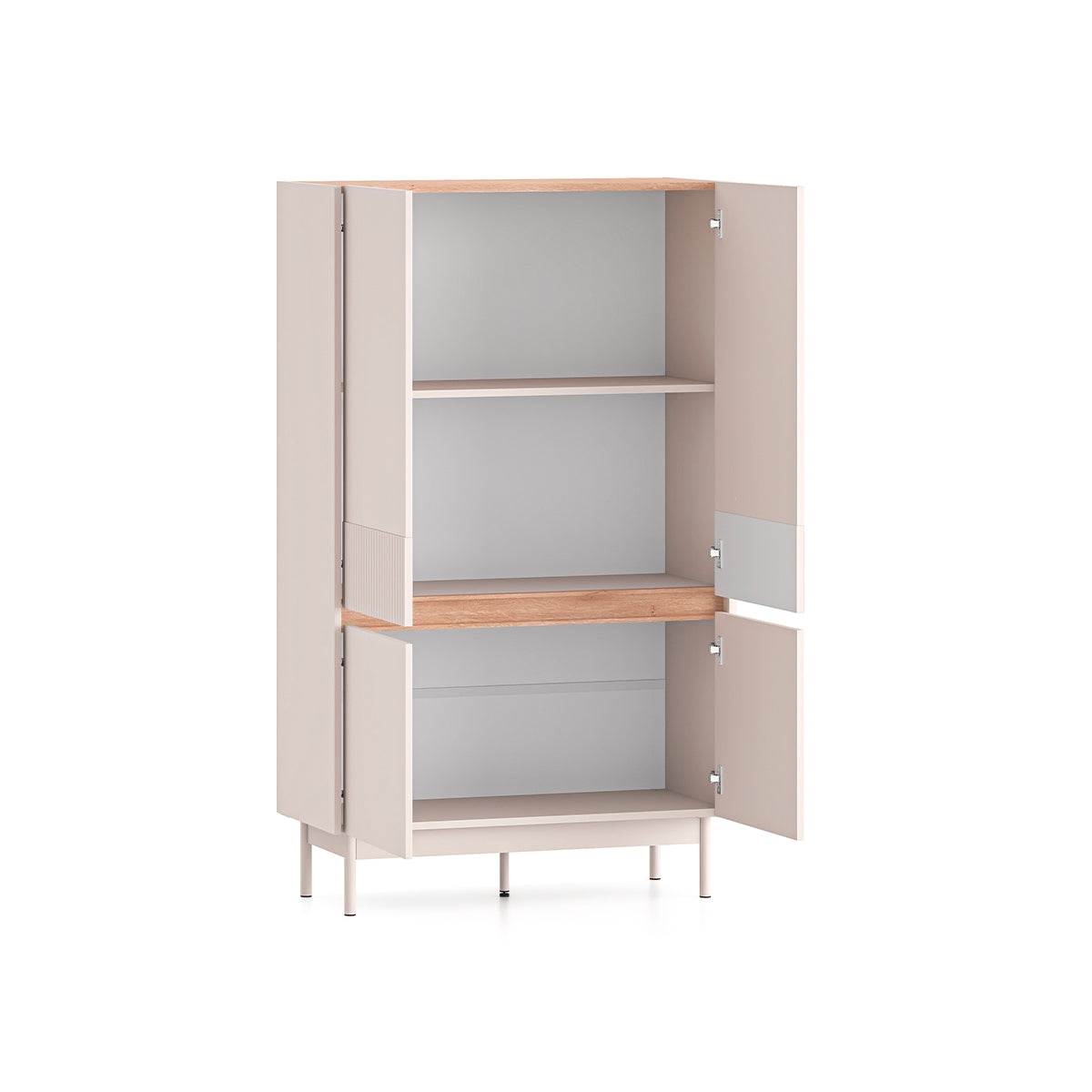 Buffet haut 4 portes Connie Cachemire et Bois - vue 3