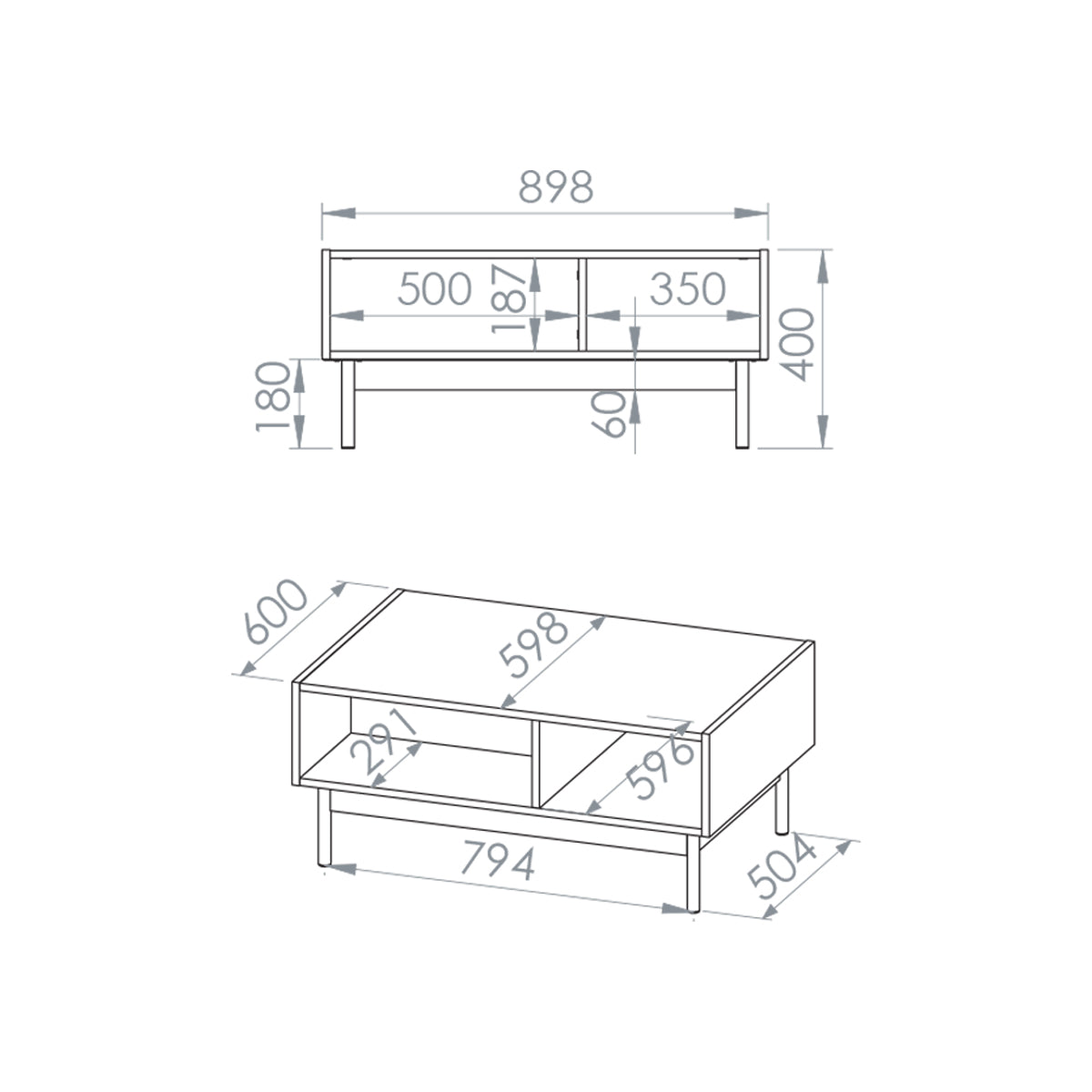 Table basse Connie Cachemire et Bois - vue 5