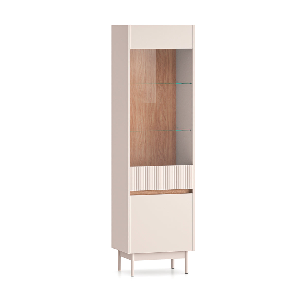 Vitrine 2 portes Connie Cachemire et Bois