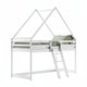 Lit cabane mi-hauteur 90x200 sommier inclus Coraline Blanc
