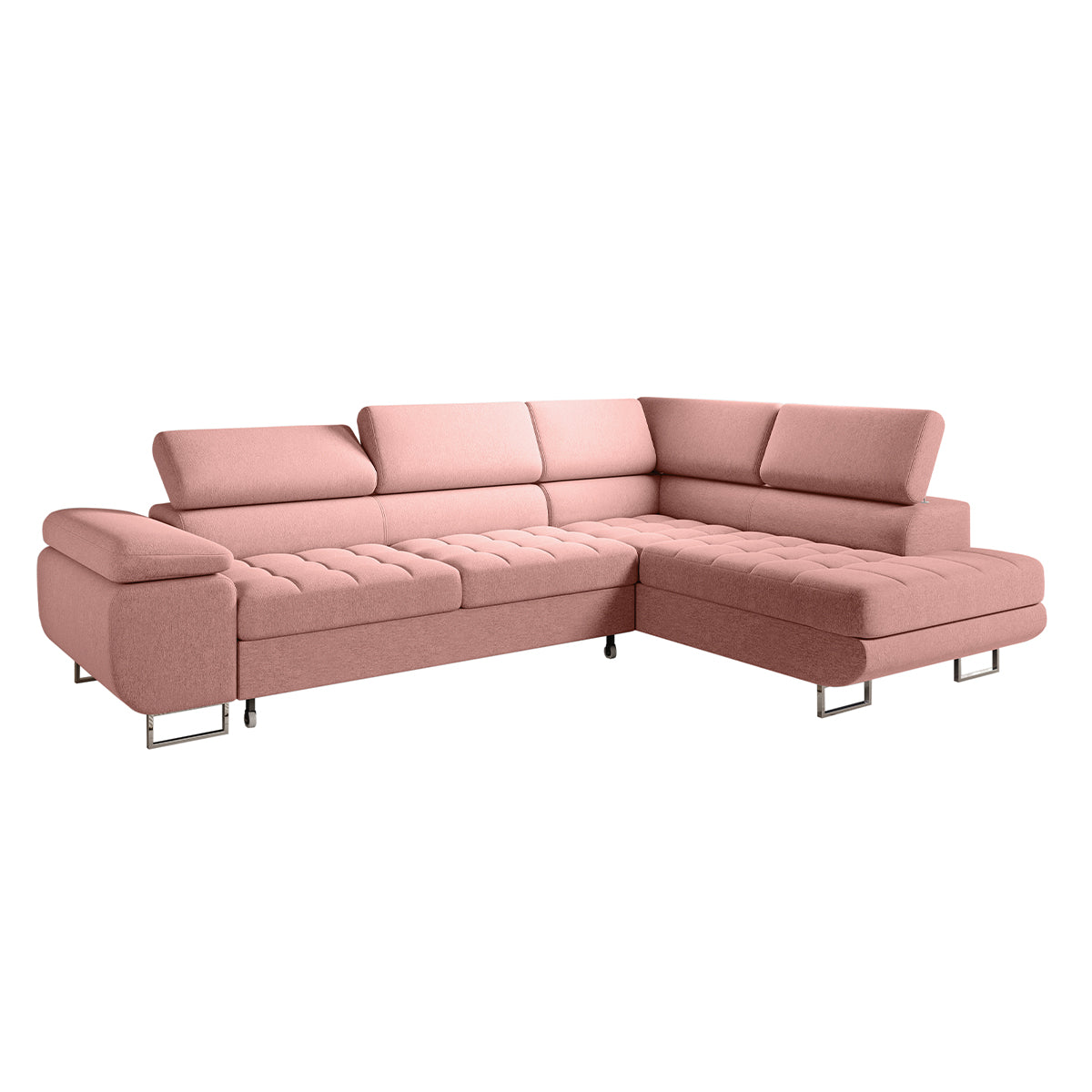 Canapé d'angle convertible droite 4 places Eden Rose