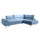 Canapé d'angle convertible droite 4 places Eden Bleu