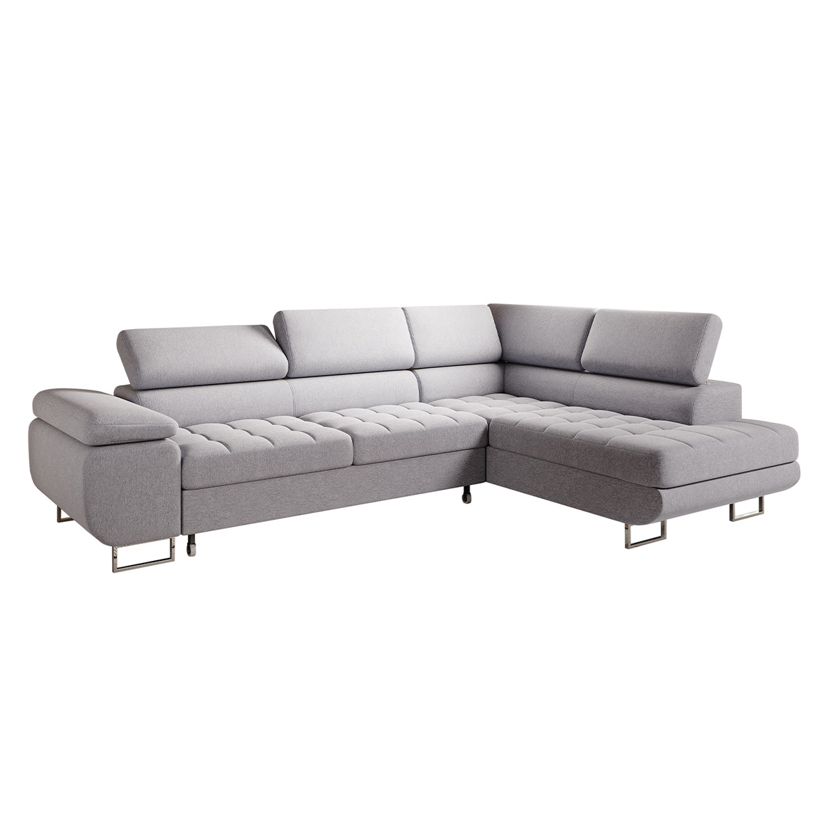 Canapé d'angle convertible droite 4 places Eden Gris
