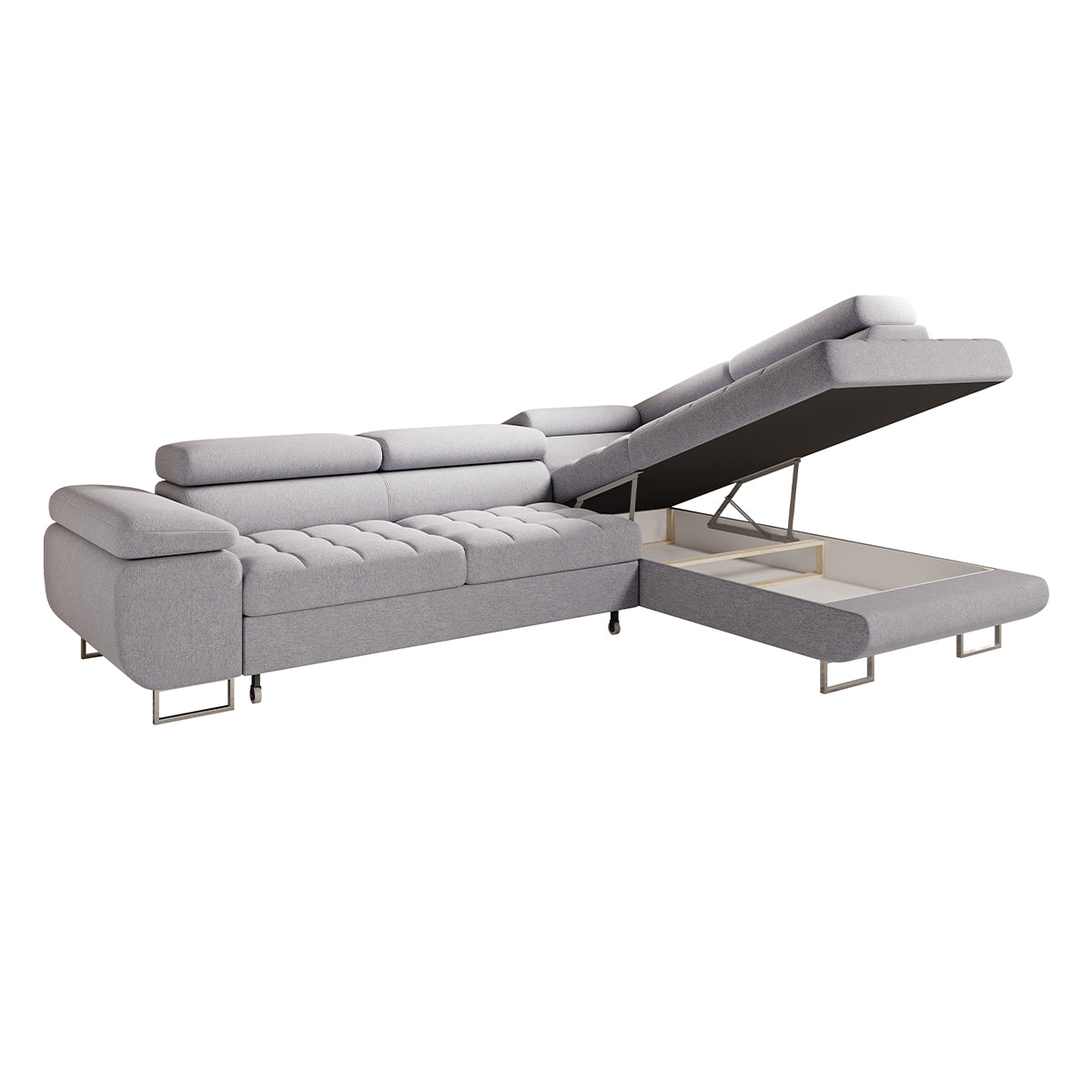 Canapé d'angle convertible droite 4 places Eden Gris - vue 3
