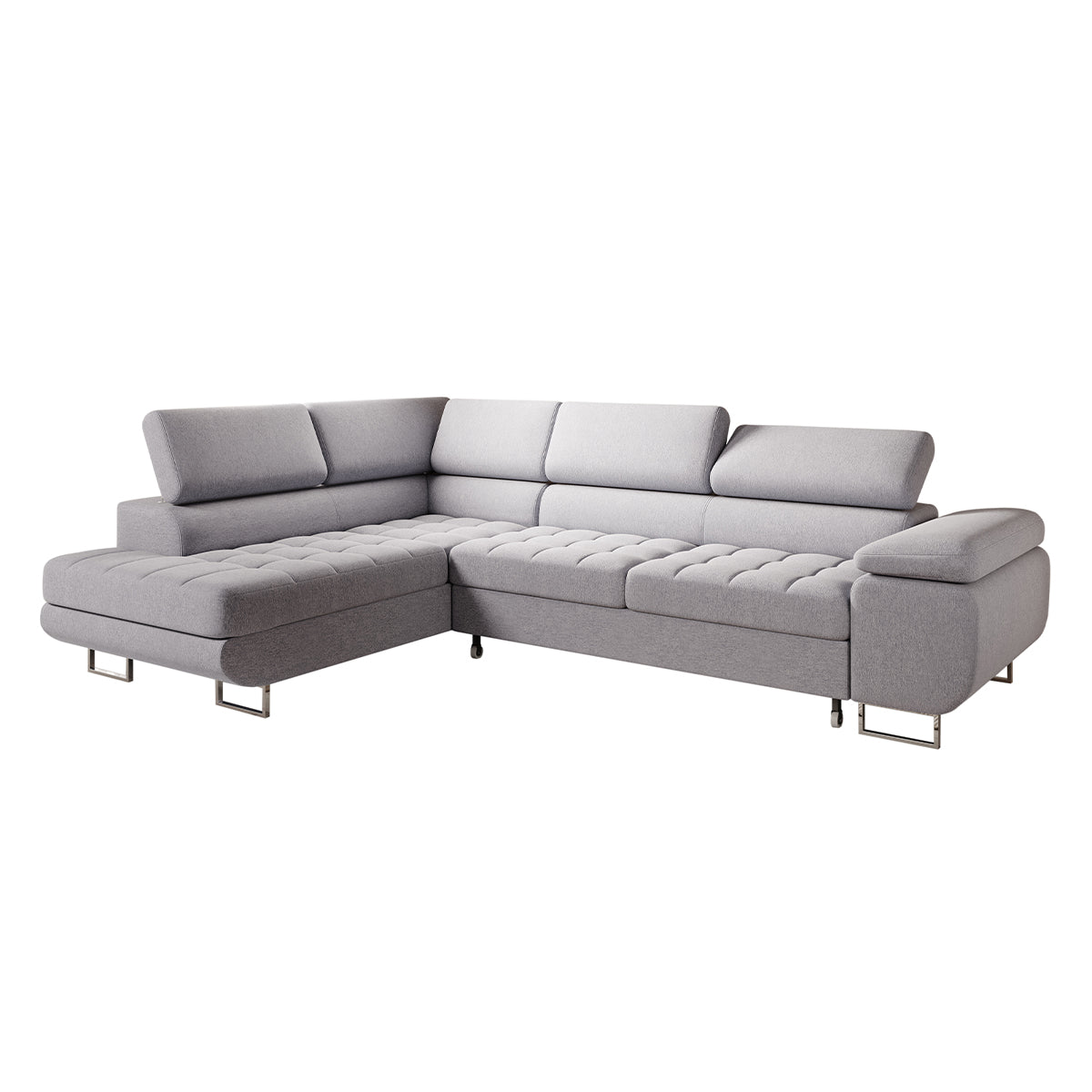 Canapé d'angle convertible gauche 4 places Eden Gris