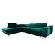 Canapé d'angle convertible gauche 4 places Lyam Vert sapin