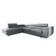 Canapé d'angle convertible gauche 4 places Lyam Gris clair