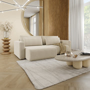 Canapé d'angle réversible convertible 3 places coffre Evy Beige - vue 2