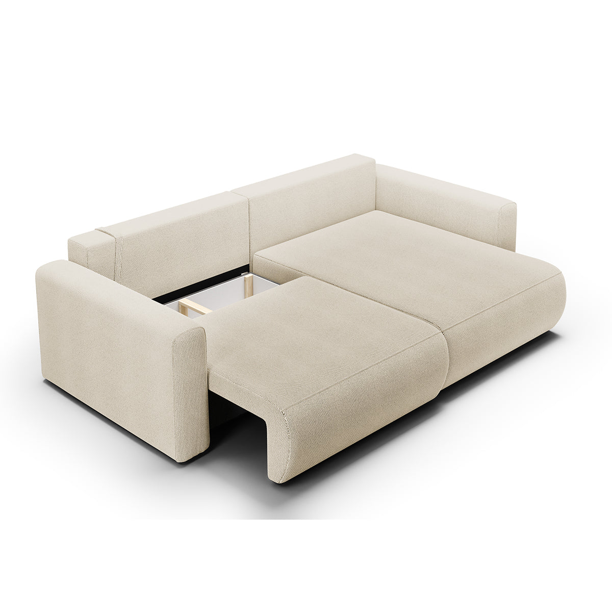 Canapé d'angle réversible convertible 3 places coffre Evy Beige - vue 4