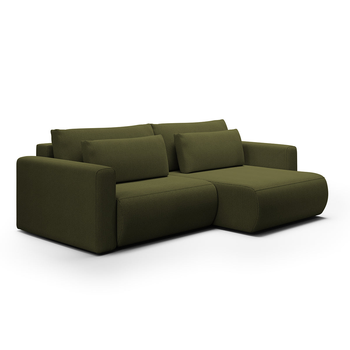Canapé d'angle réversible convertible 3 places coffre Evy Vert Sapin
