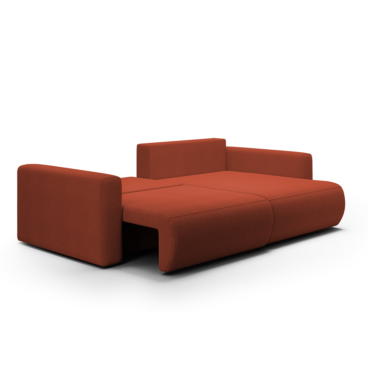 Canapé d'angle réversible convertible 3 places coffre Evy Orange Brique - vue 3