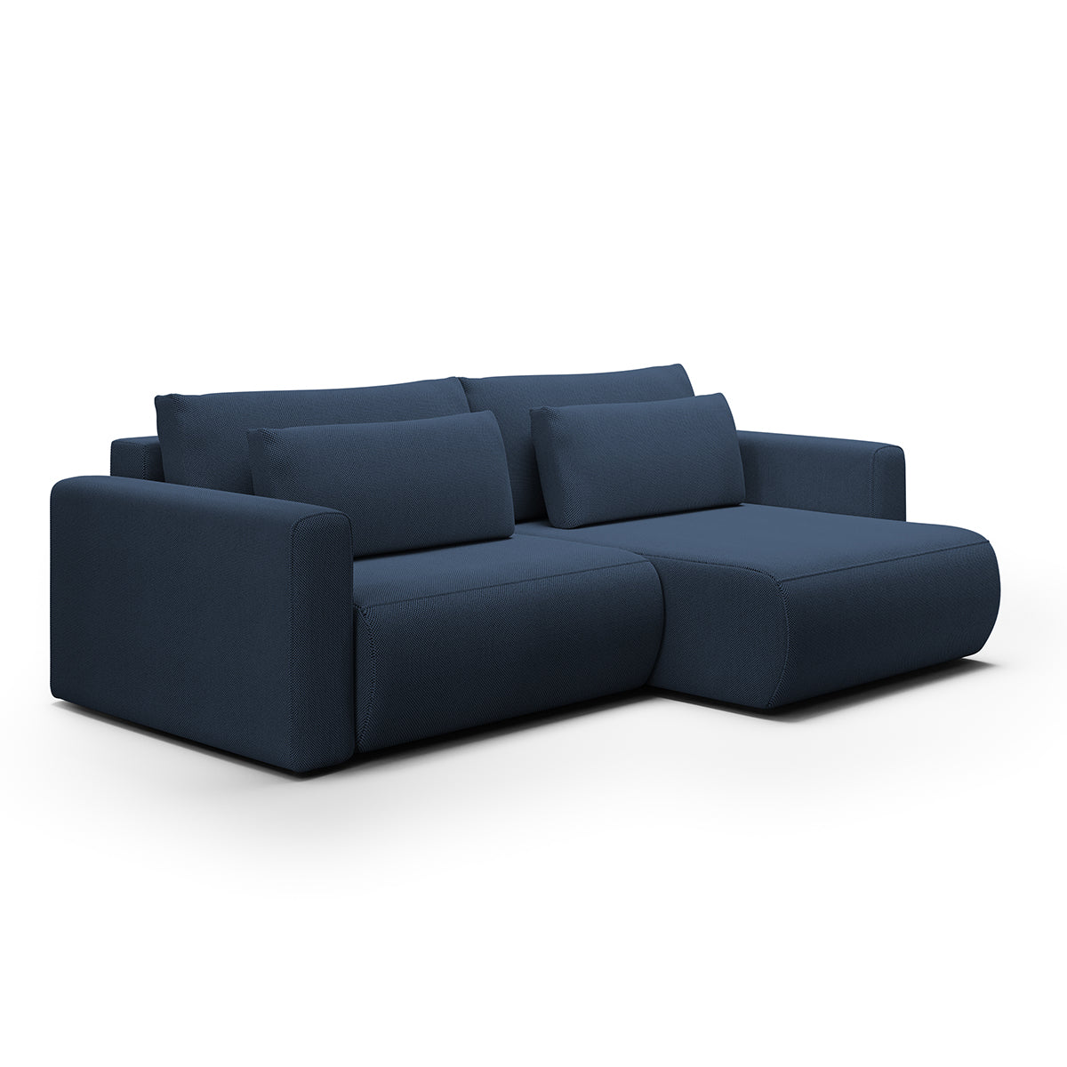 Canapé d'angle réversible convertible 3 places coffre Evy Bleu