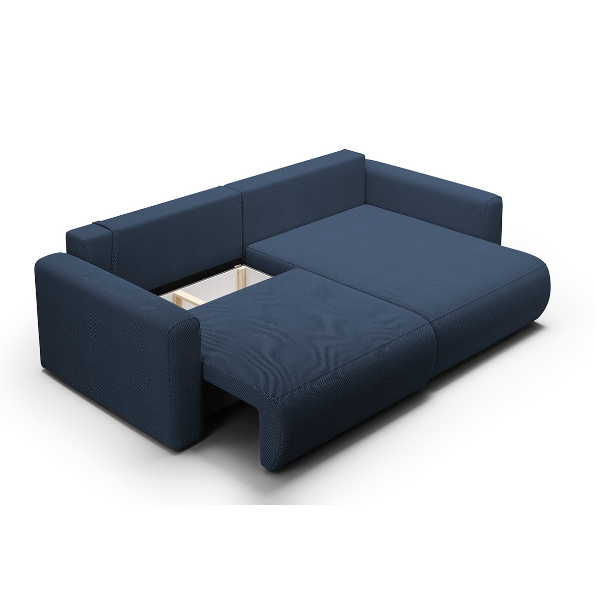 Canapé d'angle réversible convertible 3 places coffre Evy Bleu - vue 4