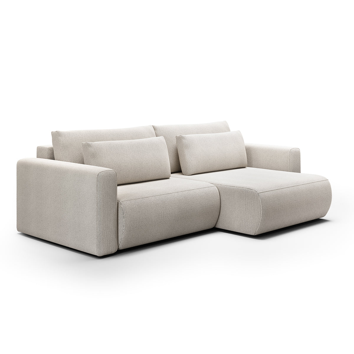 Canapé d'angle réversible convertible 3 places coffre Evy Gris Clair