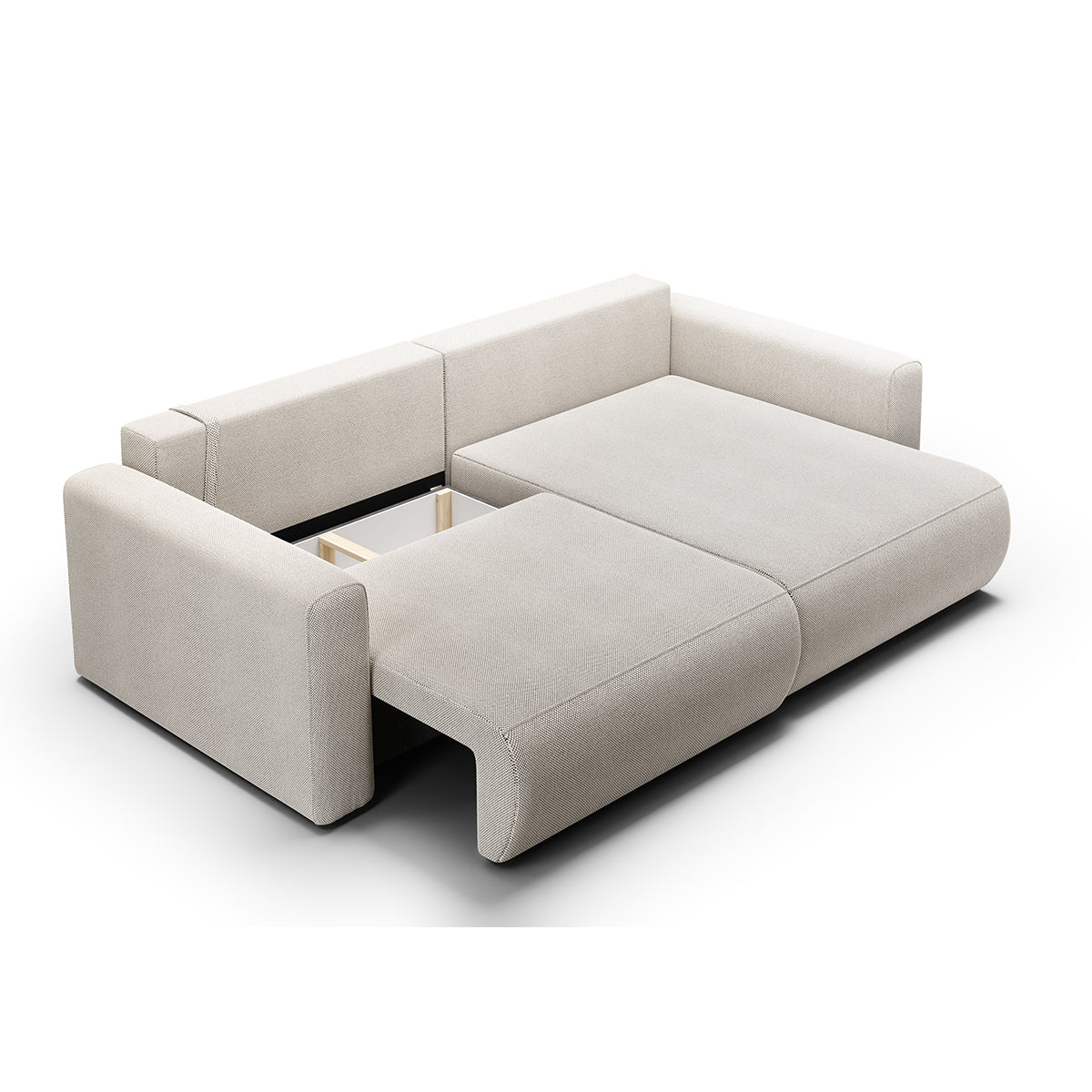 Canapé d'angle réversible convertible 3 places coffre Evy Gris Clair - vue 4