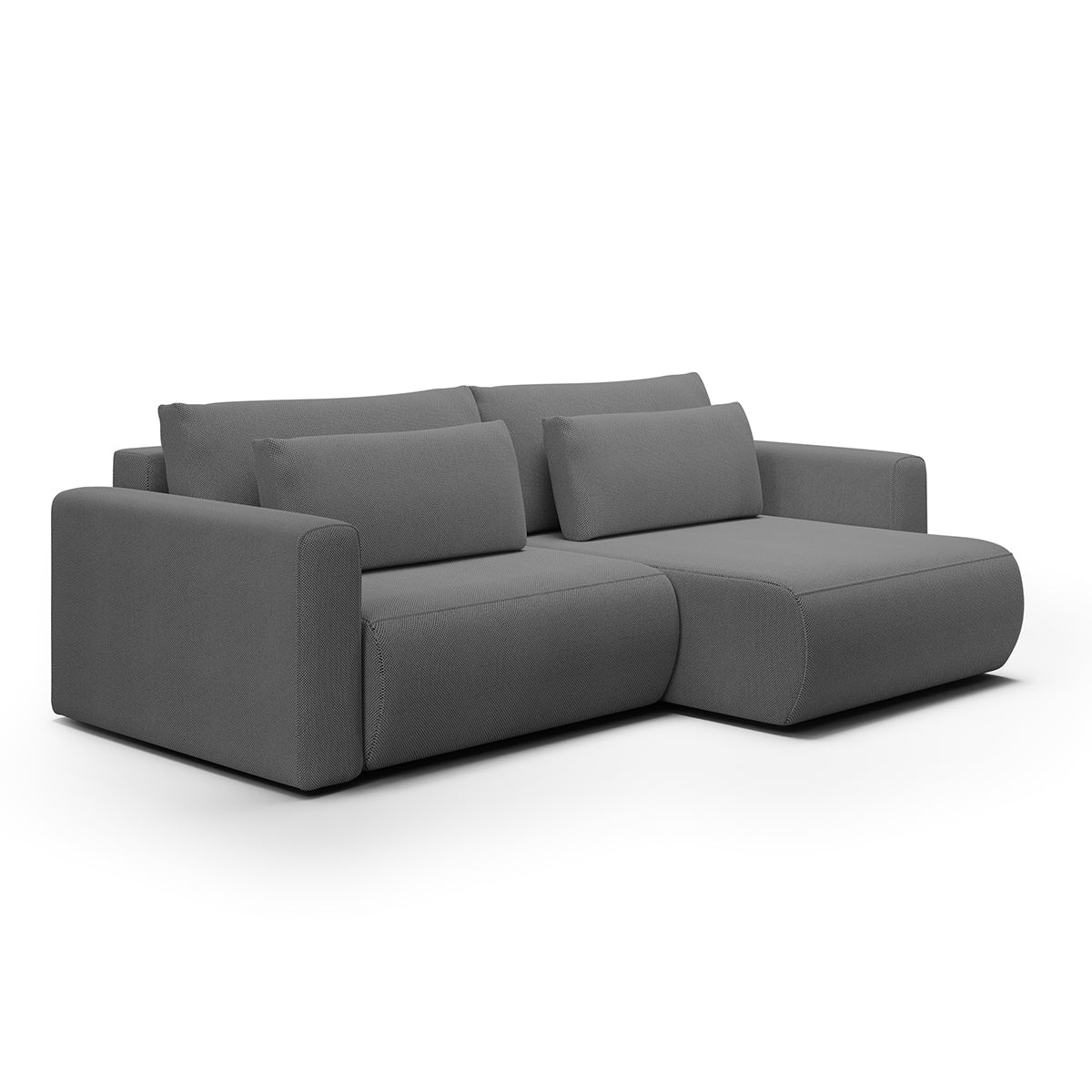 Canapé d'angle réversible convertible 3 places coffre Evy Gris