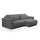 Canapé d'angle réversible convertible 3 places coffre Evy Gris