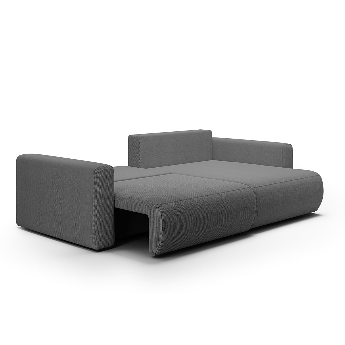 Canapé d'angle réversible convertible 3 places coffre Evy Gris - vue 3