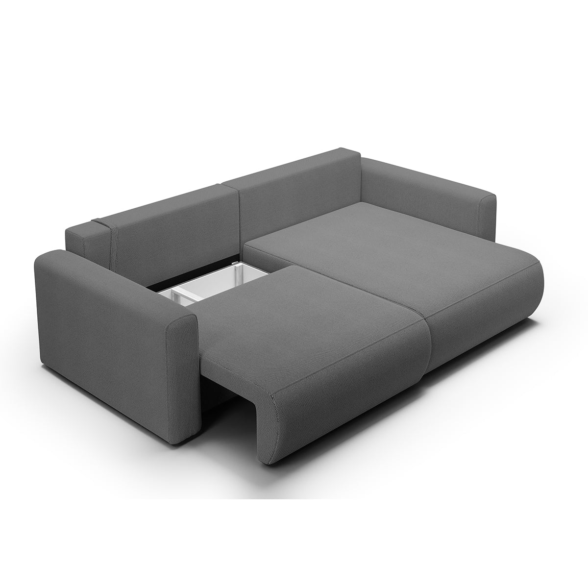 Canapé d'angle réversible convertible 3 places coffre Evy Gris - vue 4
