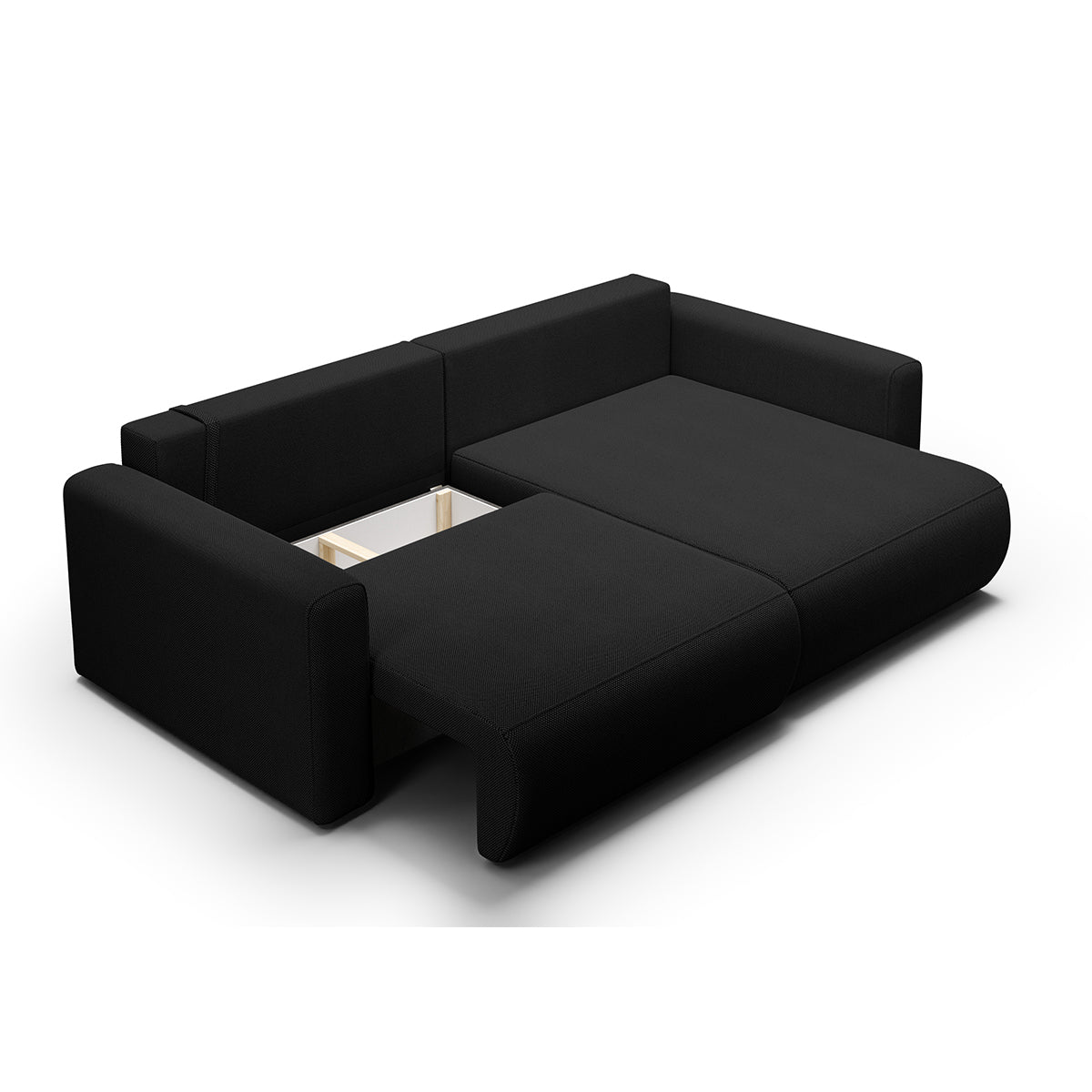 Canapé d'angle réversible convertible 3 places coffre Evy Noir - vue 4