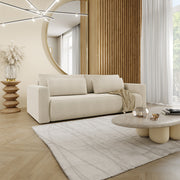 Canapé convertible 3 places coffre Evy Beige - vue 2