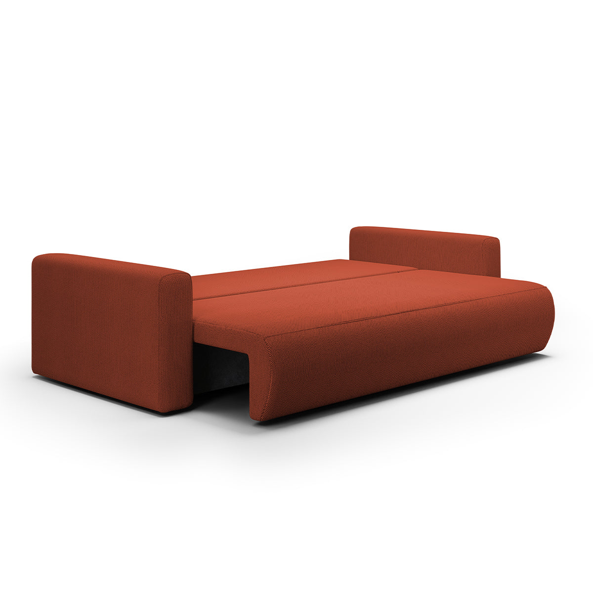 Canapé convertible 3 places coffre Evy Orange Brique - vue 3