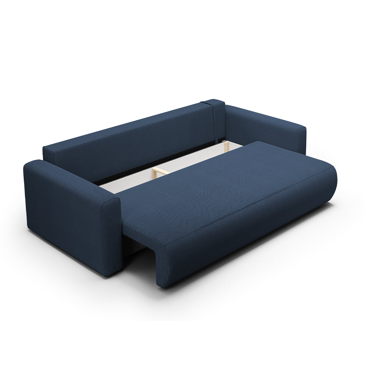 Canapé convertible 3 places coffre Evy Bleu - vue 4