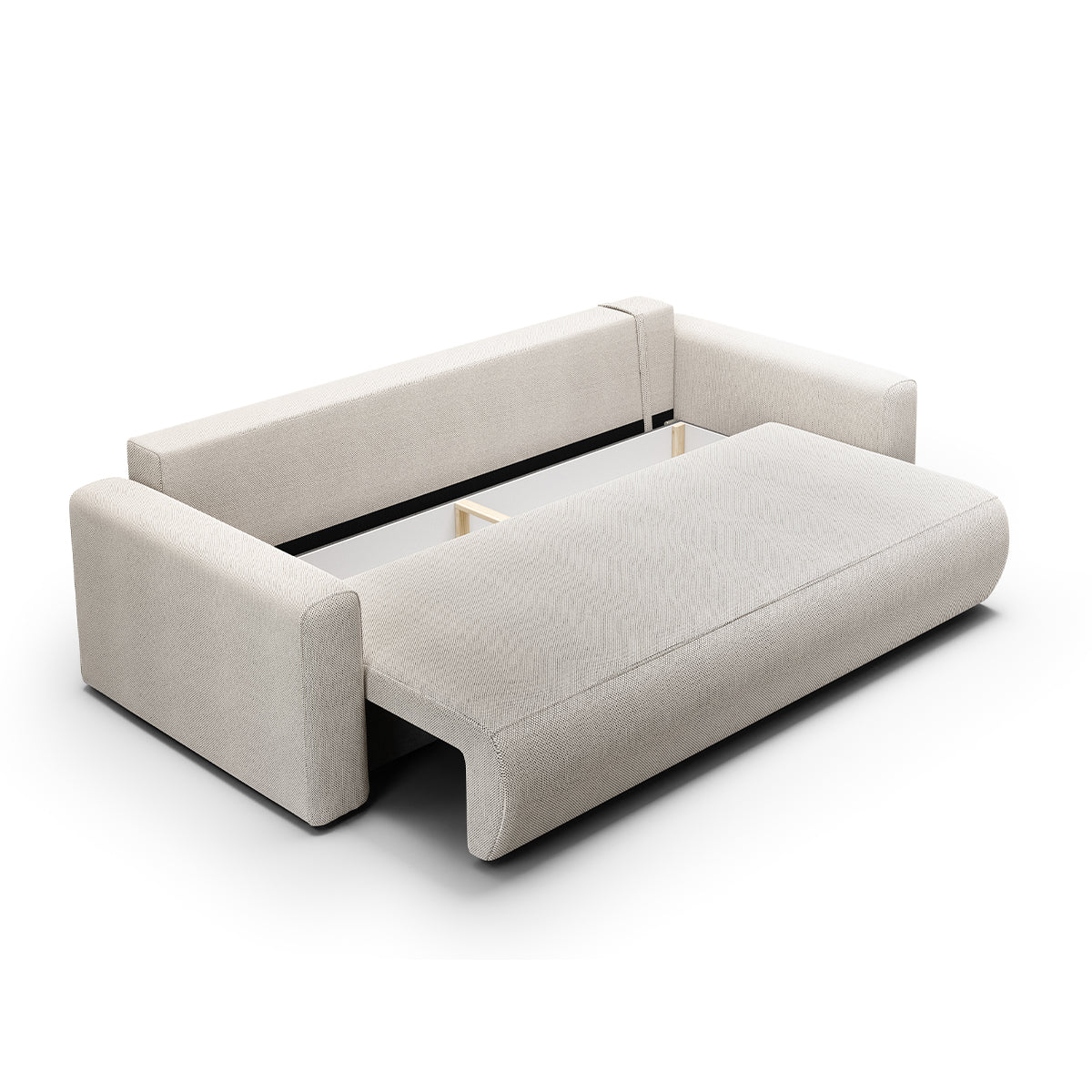 Canapé convertible 3 places coffre Evy Gris Clair - vue 4